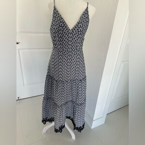 Derek Lam Blue and White Asymmetrical Sundress